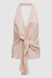 Reiss Nude Freda Tie Halter Neck Blouse - Image 2 of 5