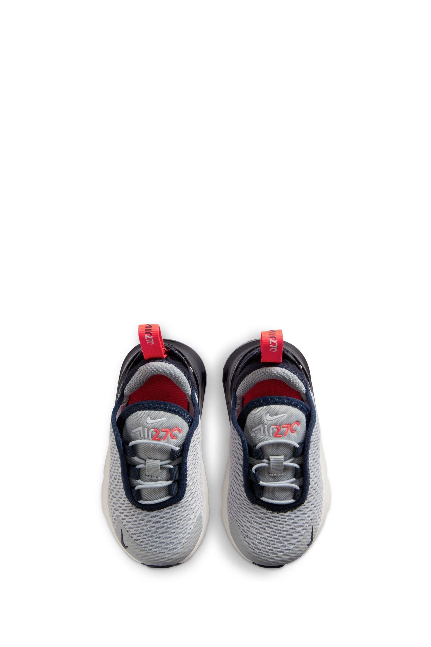Nike Grey Red Infant Air Max 270 Trainers