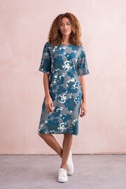 Celtic & Co. Blue T-Shirt Knee Length Dress - Image 2 of 6