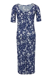 Celtic & Co. Blue Linen / Cotton Button Back Dress - Image 3 of 6