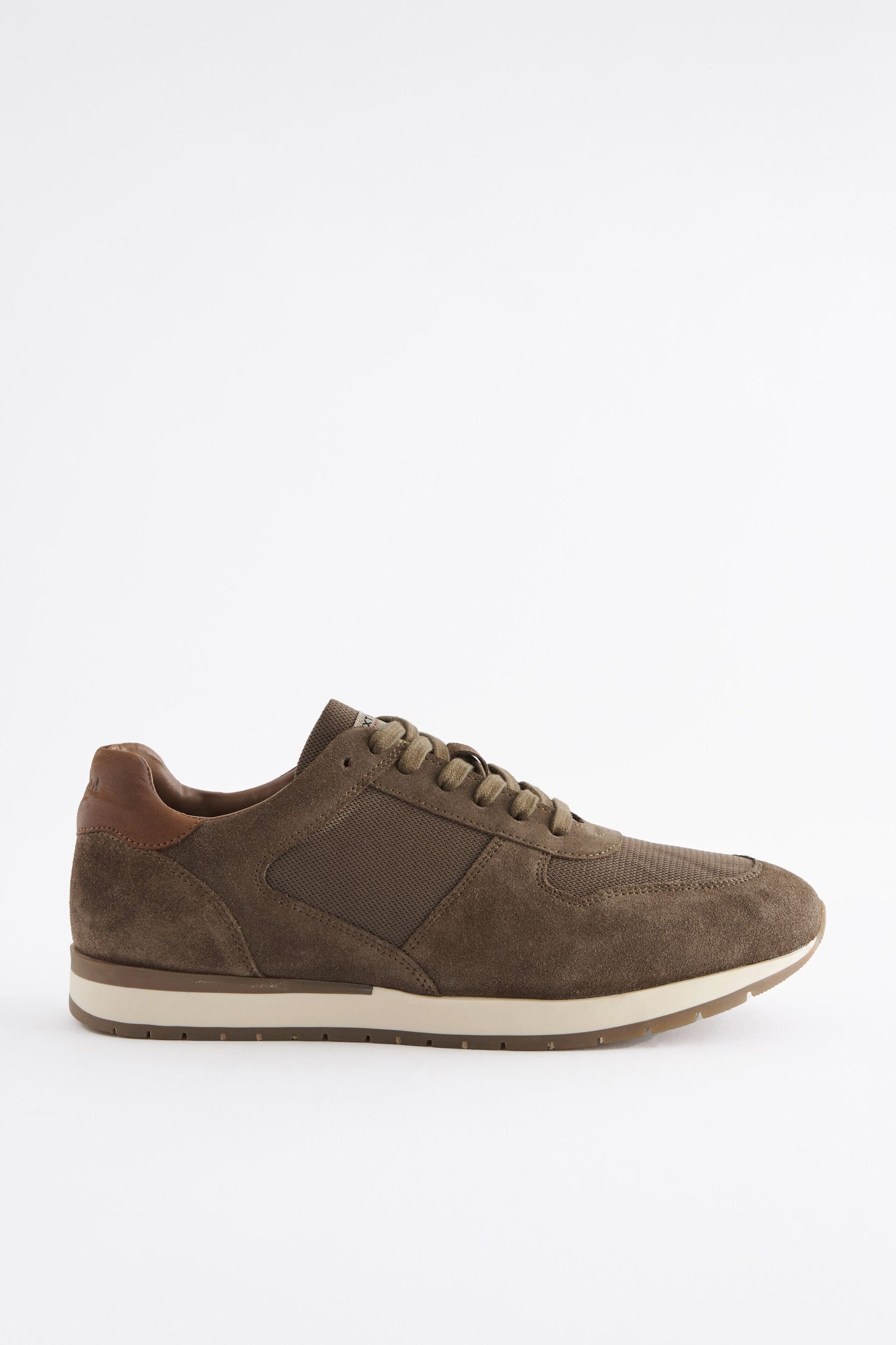 Taupe Brown Suede Trainers - Image 2 of 6