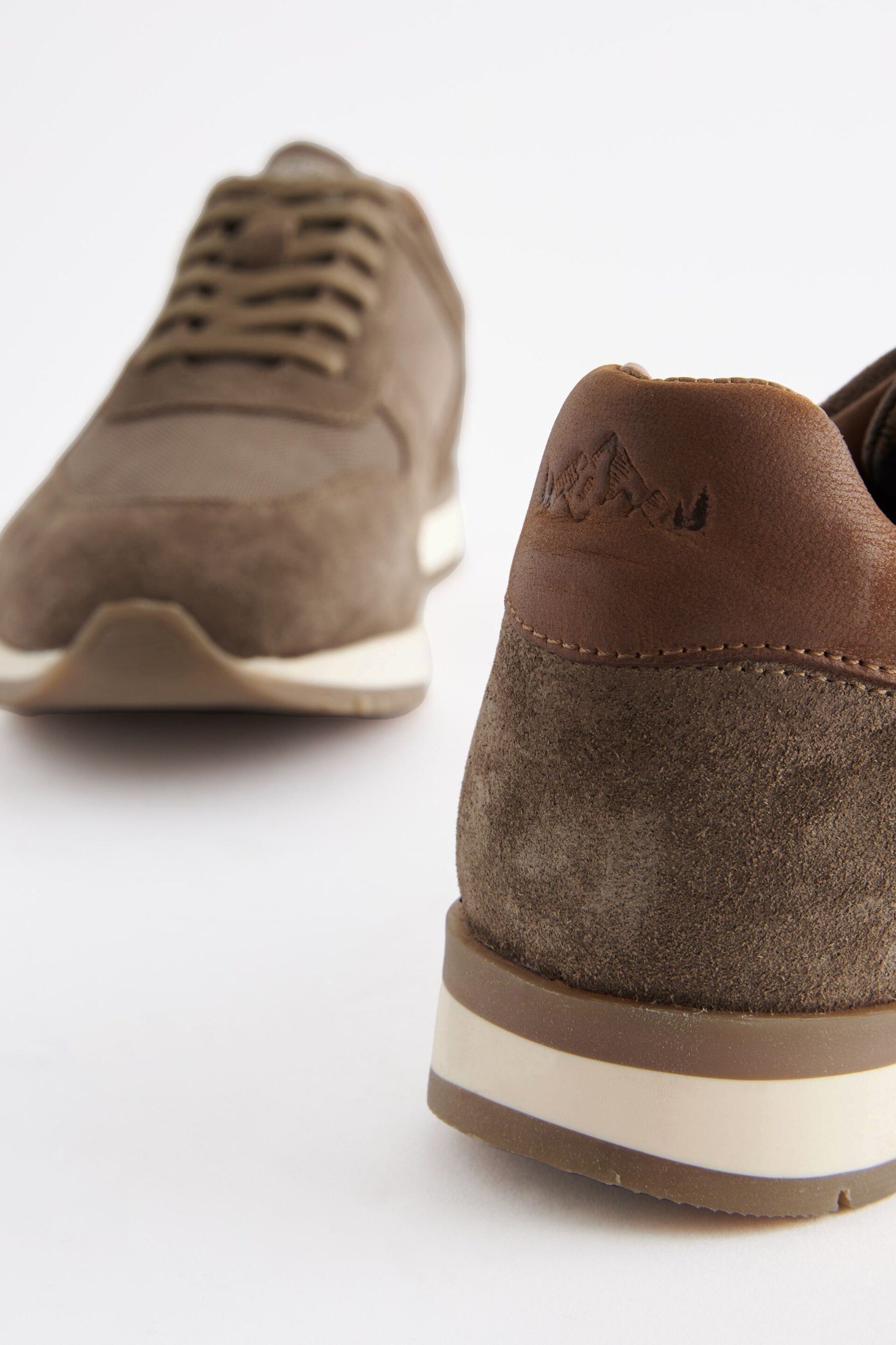 Taupe Brown Suede Trainers - Image 5 of 6