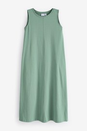 Celtic & Co. Green Organic Cotton sleeveless Pleat Back Midi Dress - Image 2 of 2