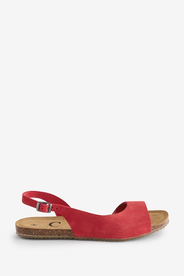 Celtic & Co. Red Sling Back Flat Sandals