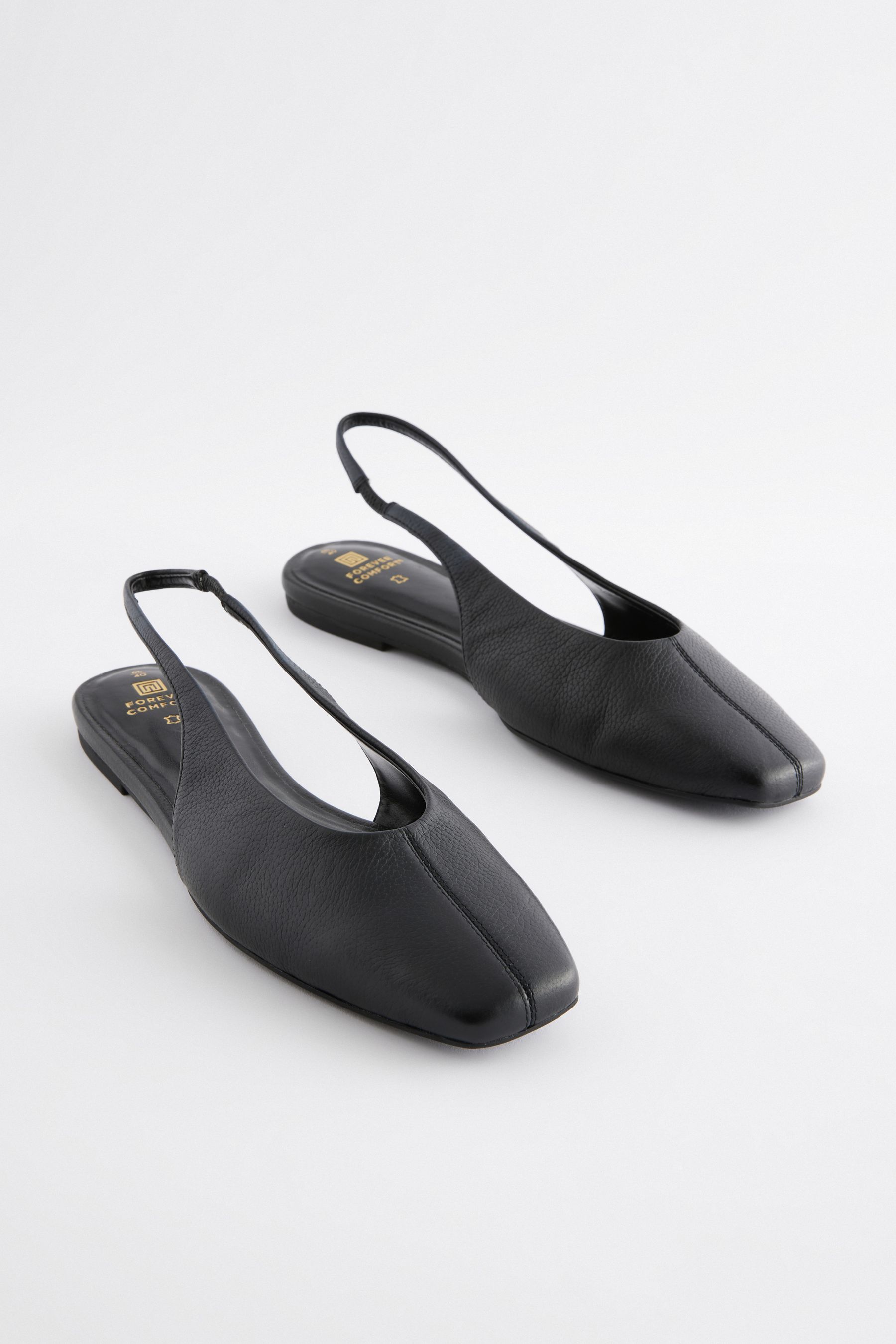 Black flat sling back shoes online