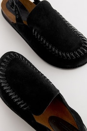 Black Premium Leather Sling Back Clogs - Image 4 of 5