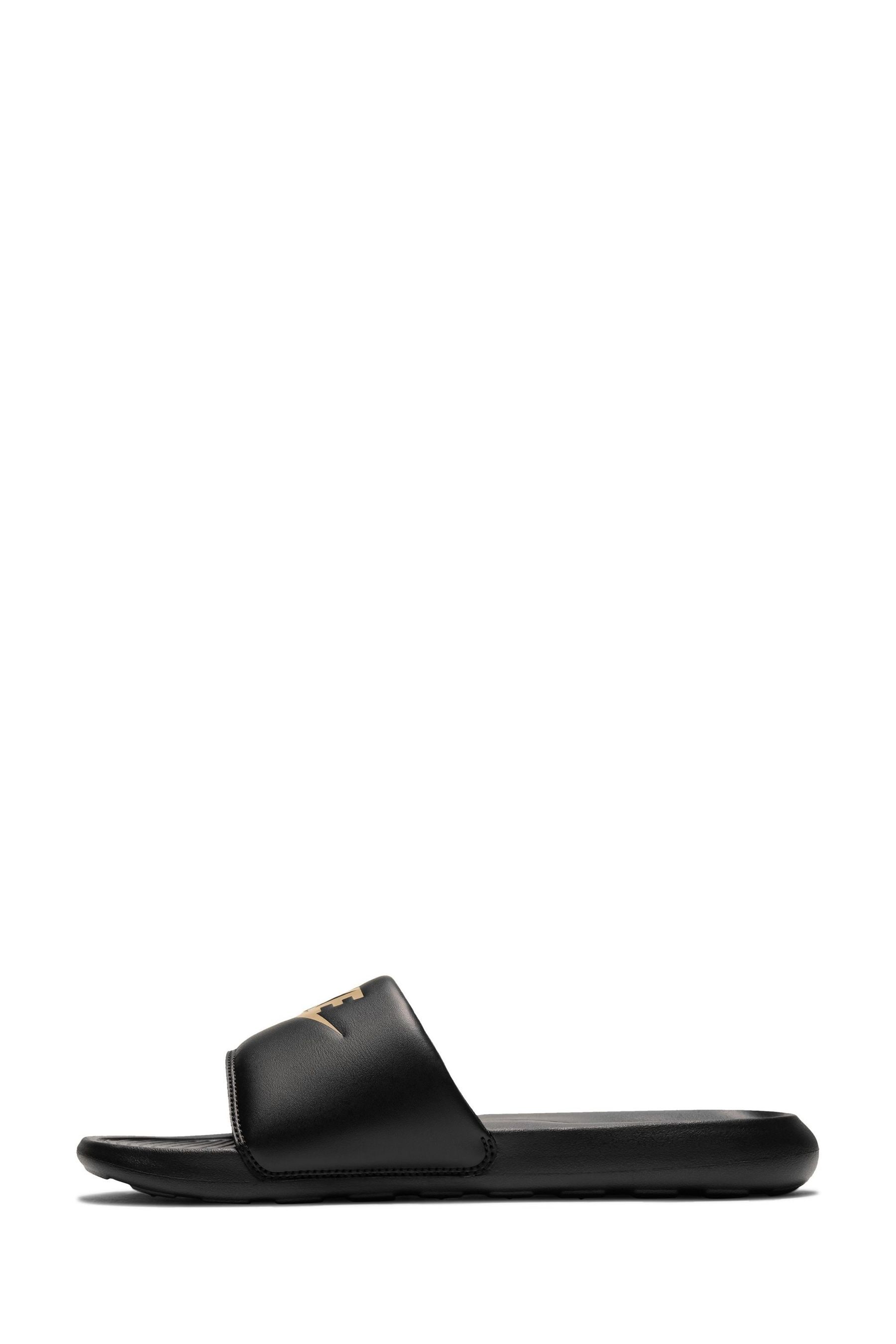 Nike Black Gold Victori One Sliders