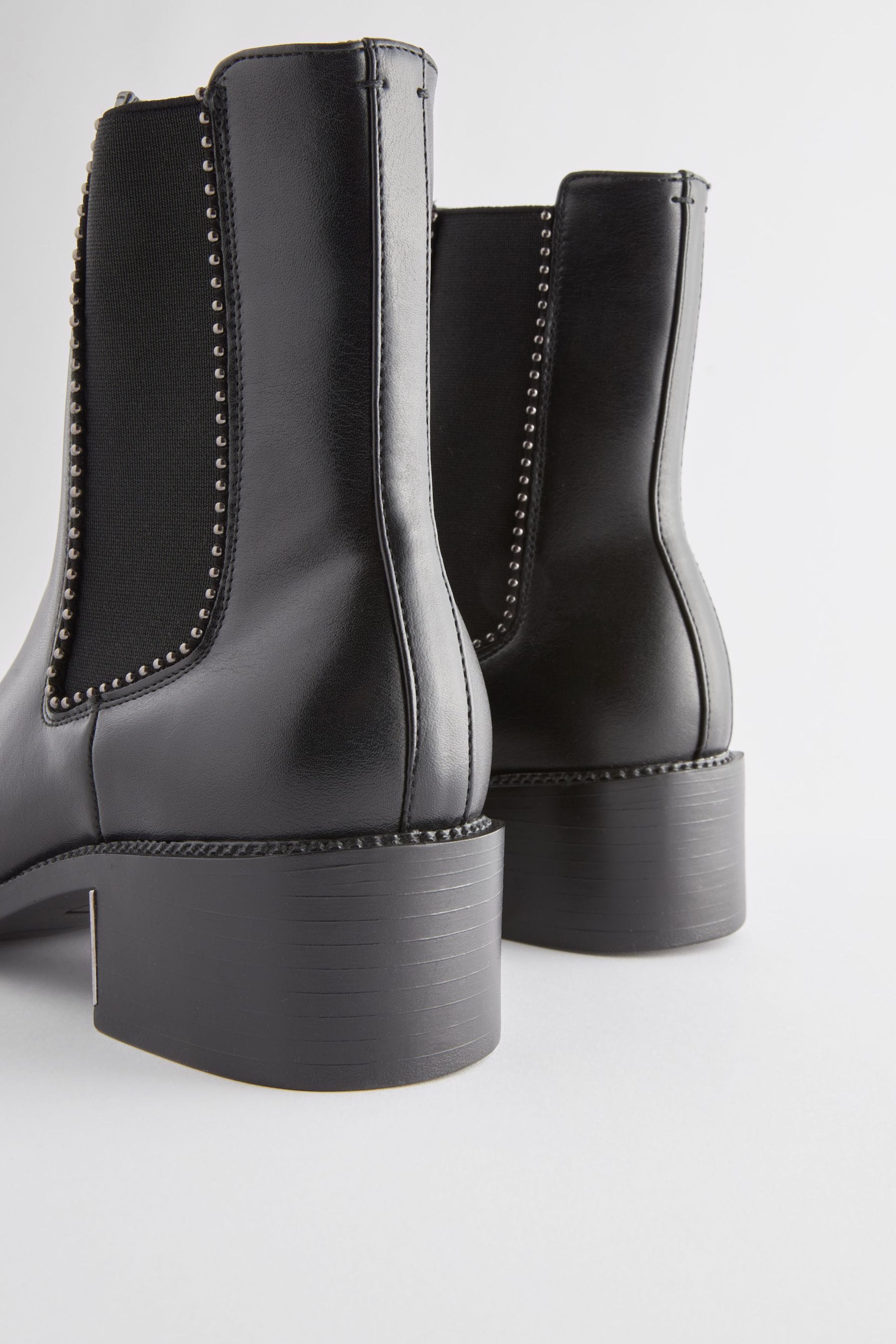 Buy Black Extra Wide Fit Forever Comfort Chelsea Studded Ankle Boots from Next Luxembourg