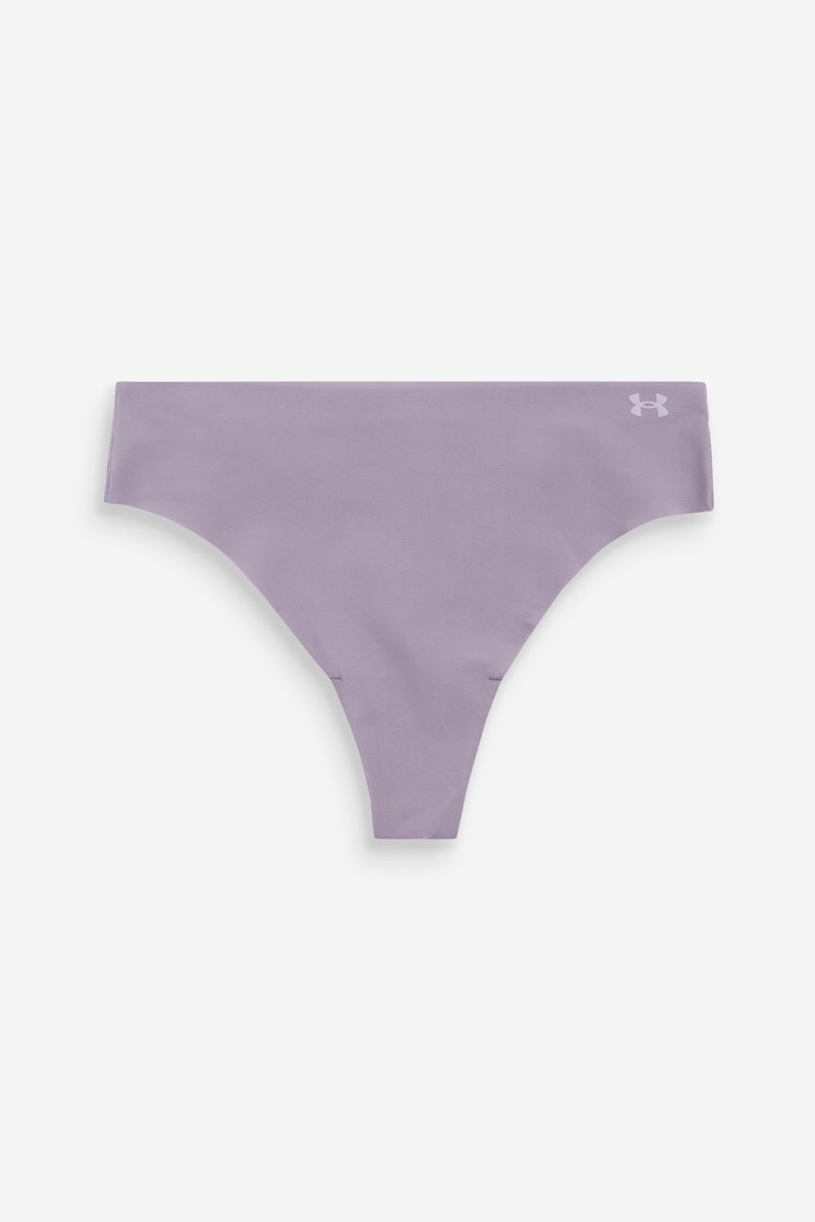 Under Armour Lilac Purple 100% Cotton No Show Pure Stretch Thong 3 Pack - Image 4 of 4