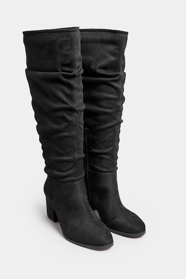 Yours Curve Black Extra Wide Fit Knee Slouch Boots