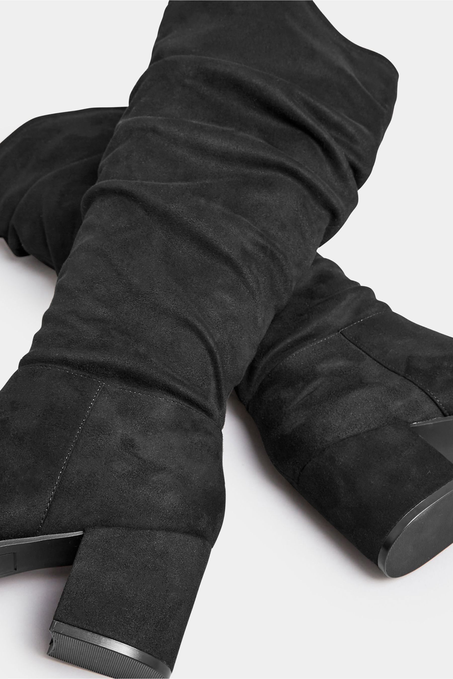Buy Yours Curve Black Extra Wide Fit Knee Slouch Boots from the Next UK online shop