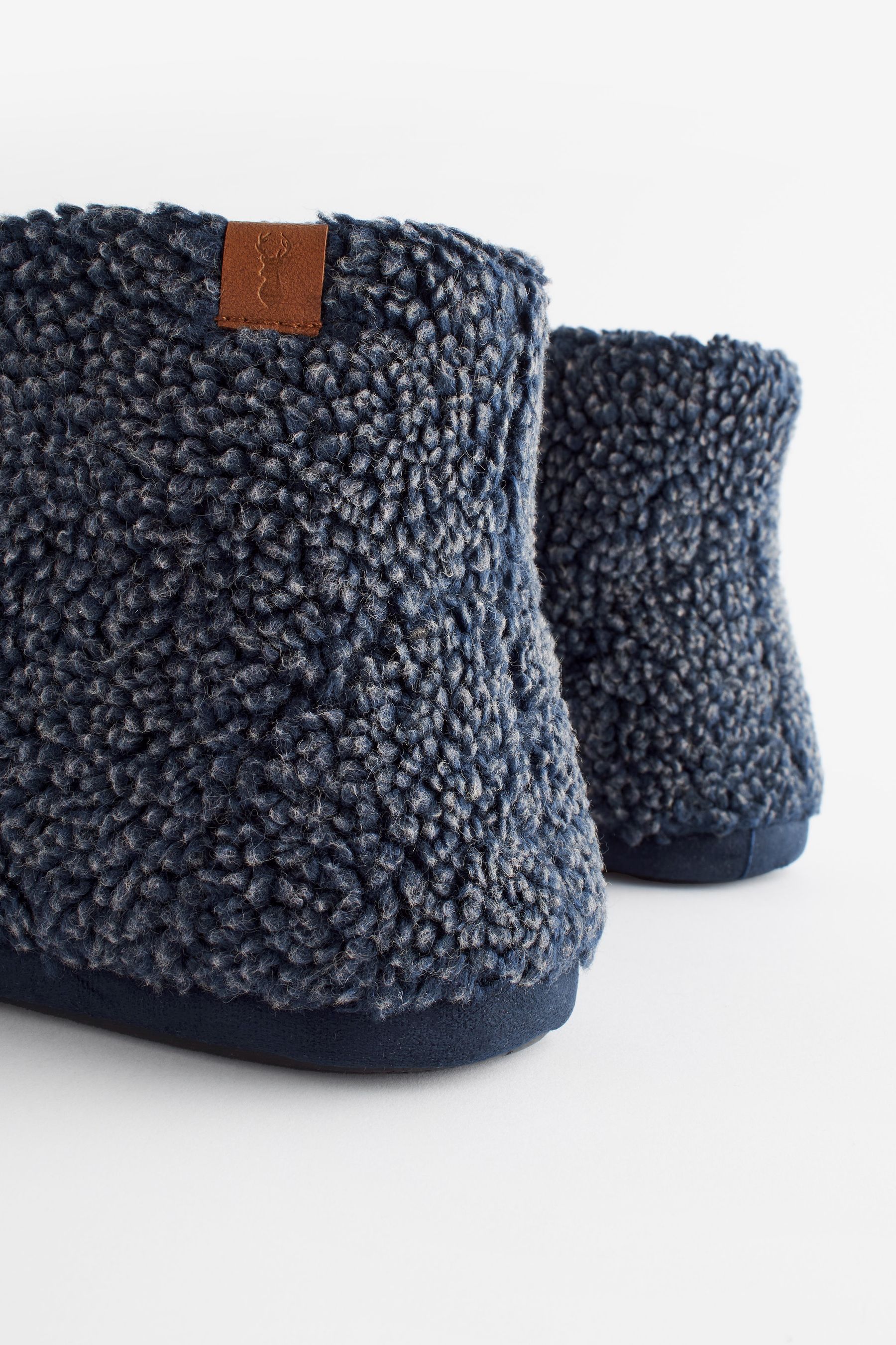 Buy Navy Blue Borg Slipper Boots from the Next UK online shop