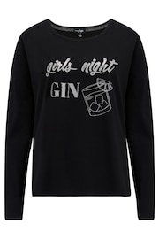 Pour Moi Black Girls Night Gin Cotton Jersey Pyjamas Set - Image 8 of 8