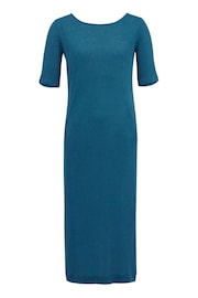 Celtic & Co. Blue Linen / Cotton Button Back Dress - Image 3 of 6