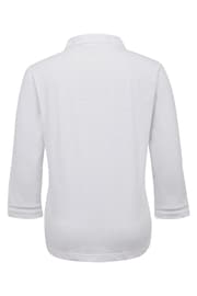 Celtic & Co. Organic Cotton Jersey Trim Detail White Polo Top - Image 4 of 5