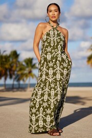 Myleene Klass Green/White Printed Adjustable Waist Maxi Skirt - Image 2 of 7