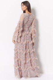 Maya Pink Embellished Long Sleeve Split Maxi Dress - Image 2 of 4