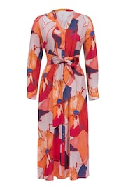 Celtic & Co. Orange Tie Front Midi Dress - Image 4 of 8