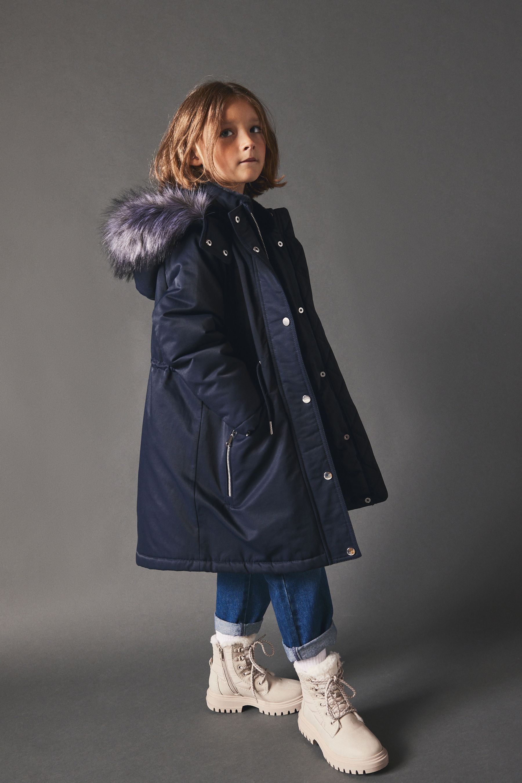 Next navy posh parka shop