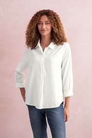 Celtic & Co. Linen Blend Relaxed White Blouse - Image 2 of 7