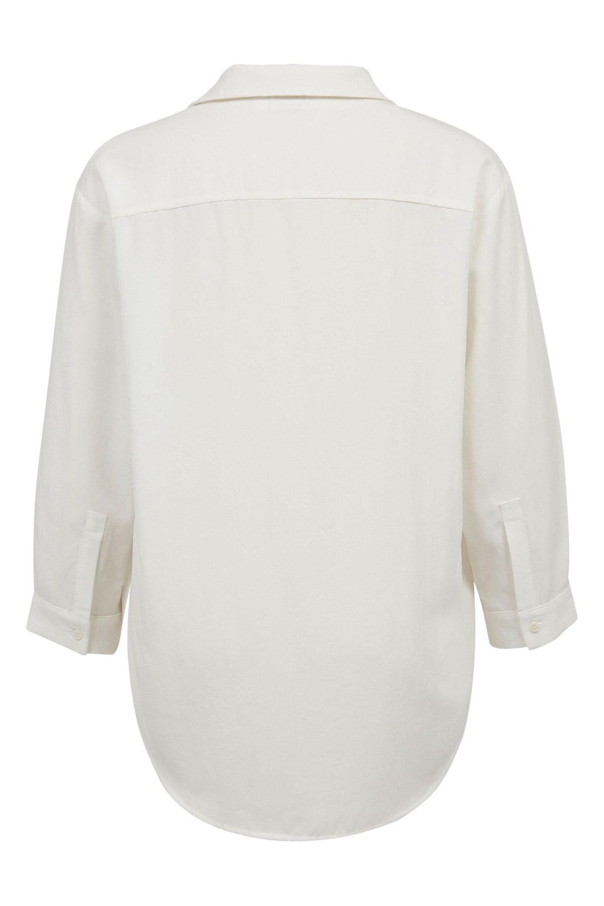 Celtic & Co. Linen Blend Relaxed White Blouse - Image 4 of 7