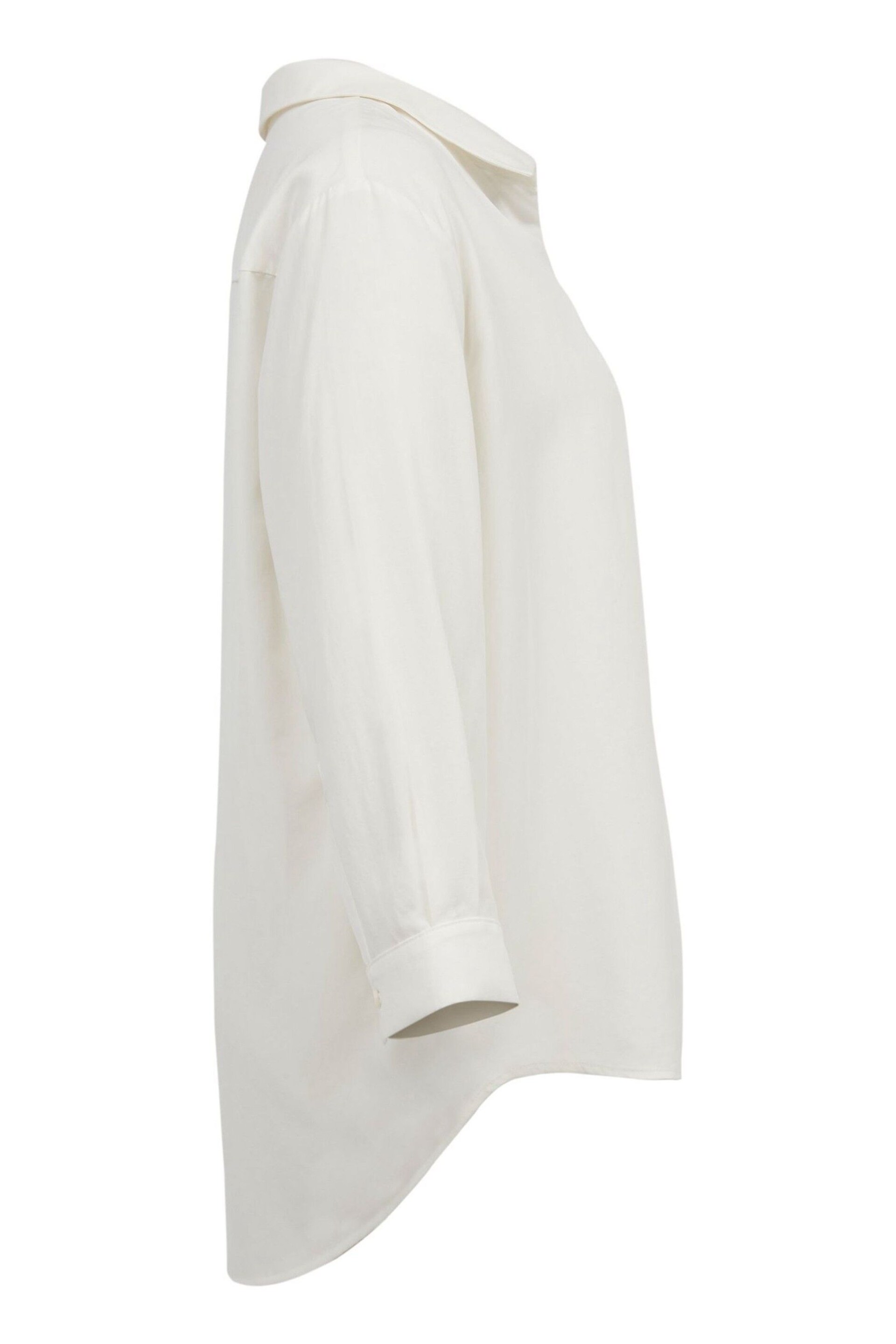 Celtic & Co. Linen Blend Relaxed White Blouse - Image 5 of 7