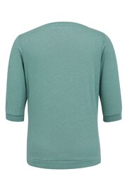 Celtic & Co. Green Linen Cotton Half Sleeve Sweatshirt - Image 5 of 7