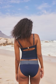 Navy Shirred Bandeau Tankini Top - Image 3 of 6