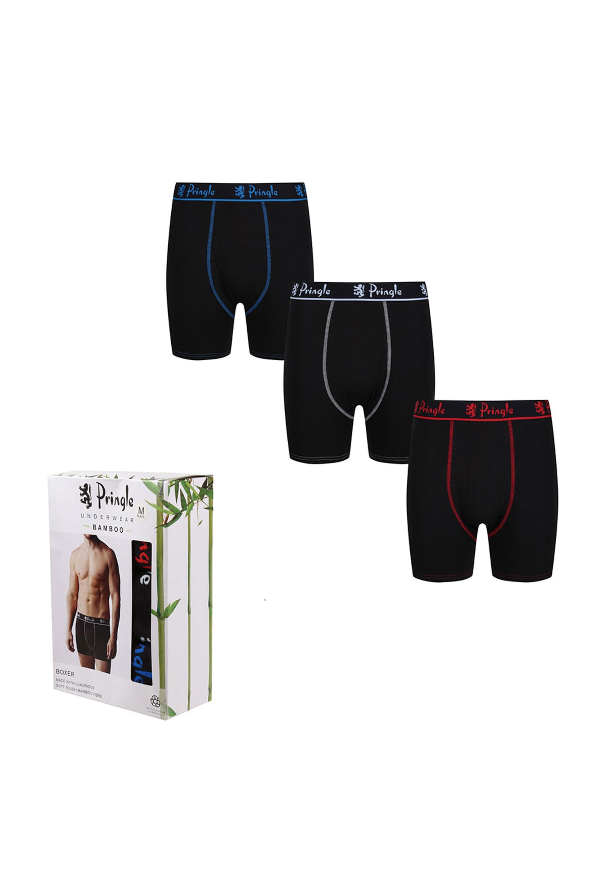 Pringle Black Bamboo Trunks 3 Pack - Image 5 of 7