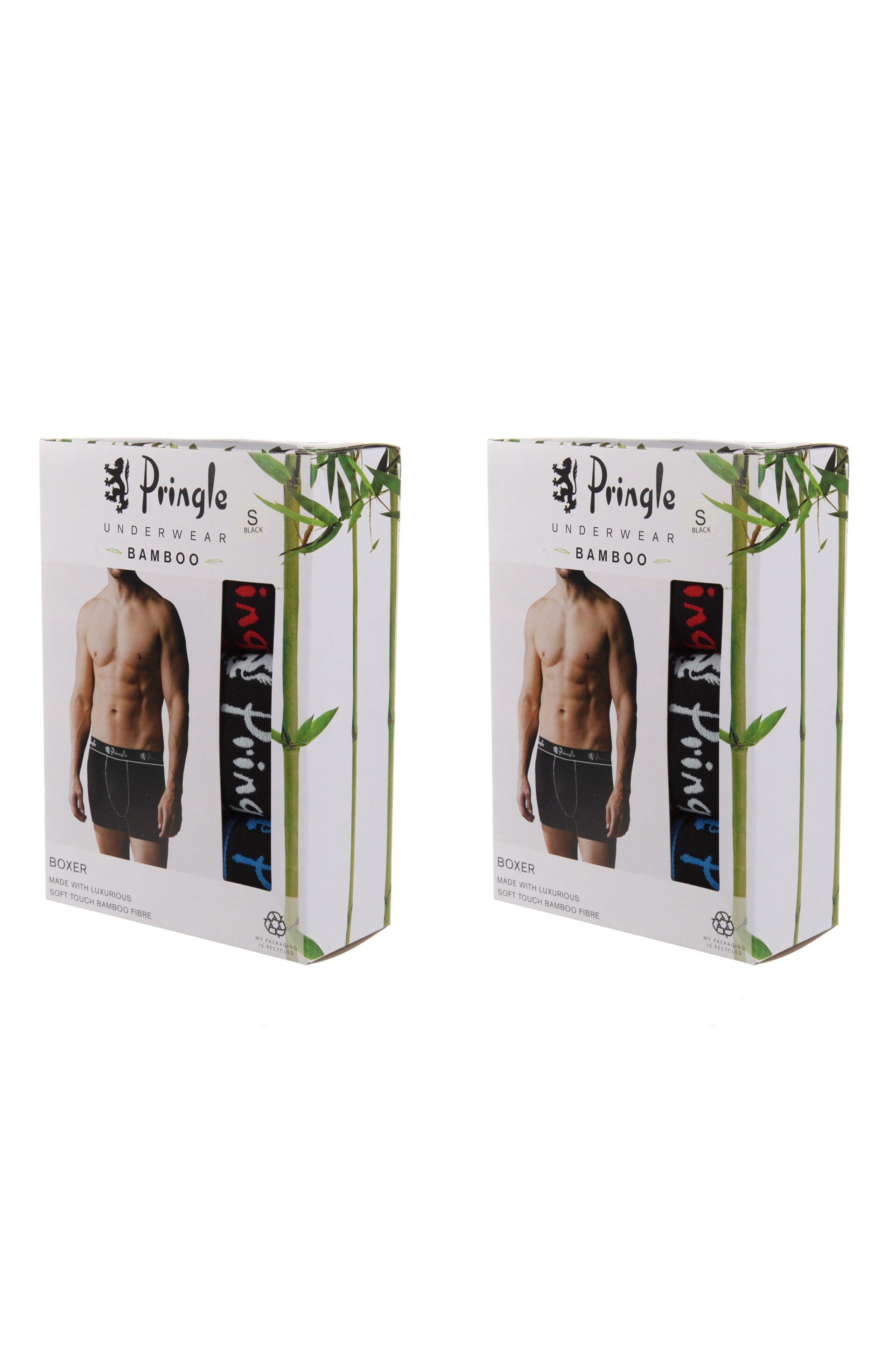 Pringle Black Bamboo Trunks 3 Pack - Image 6 of 7