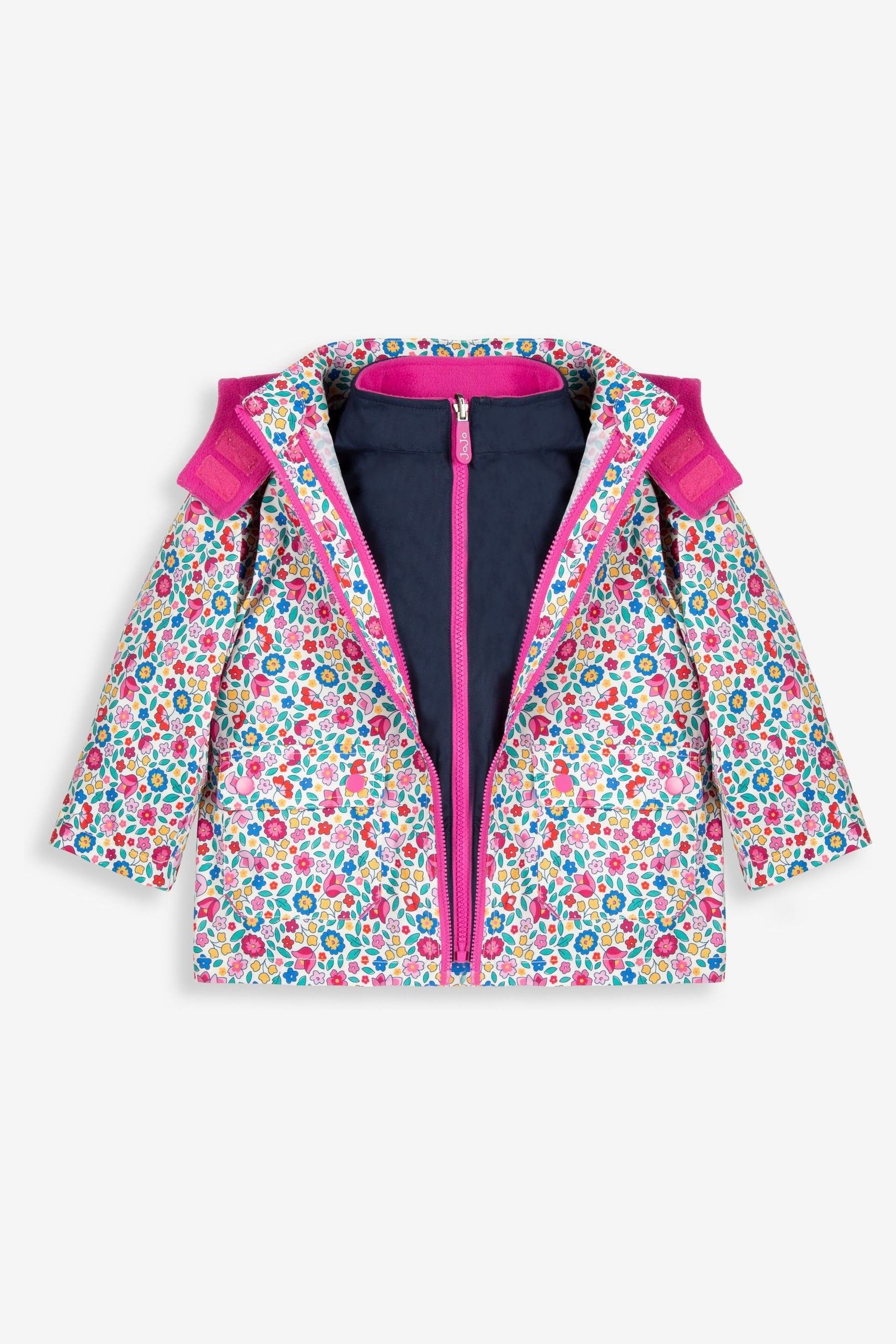Buy JoJo Maman Bébé Pink Meadow 4in1 Waterproof Polarfleece Jacket