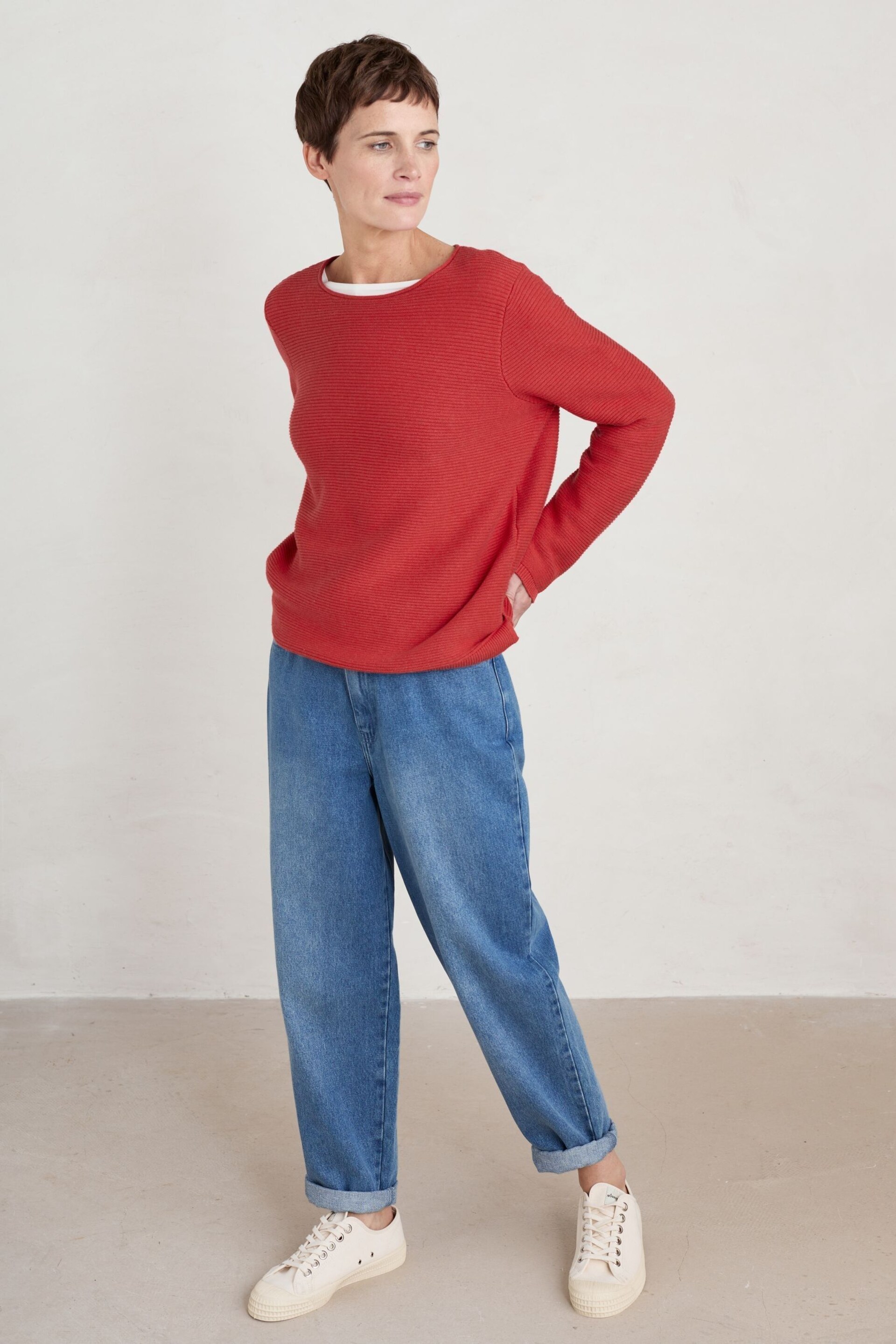 Seasalt Cornwall Red Makers Cotton Jumper - Image 1 of 5