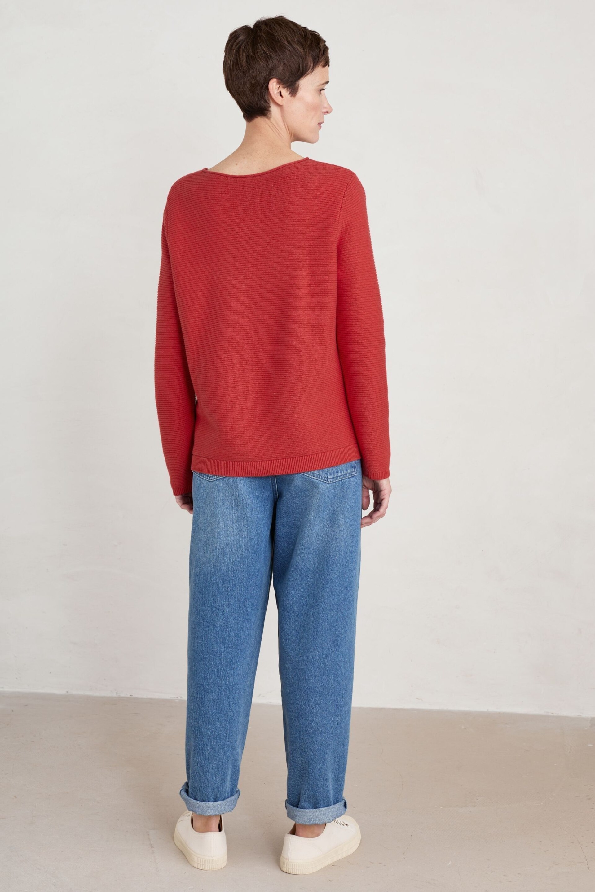 Seasalt Cornwall Red Makers Cotton Jumper - Image 2 of 5