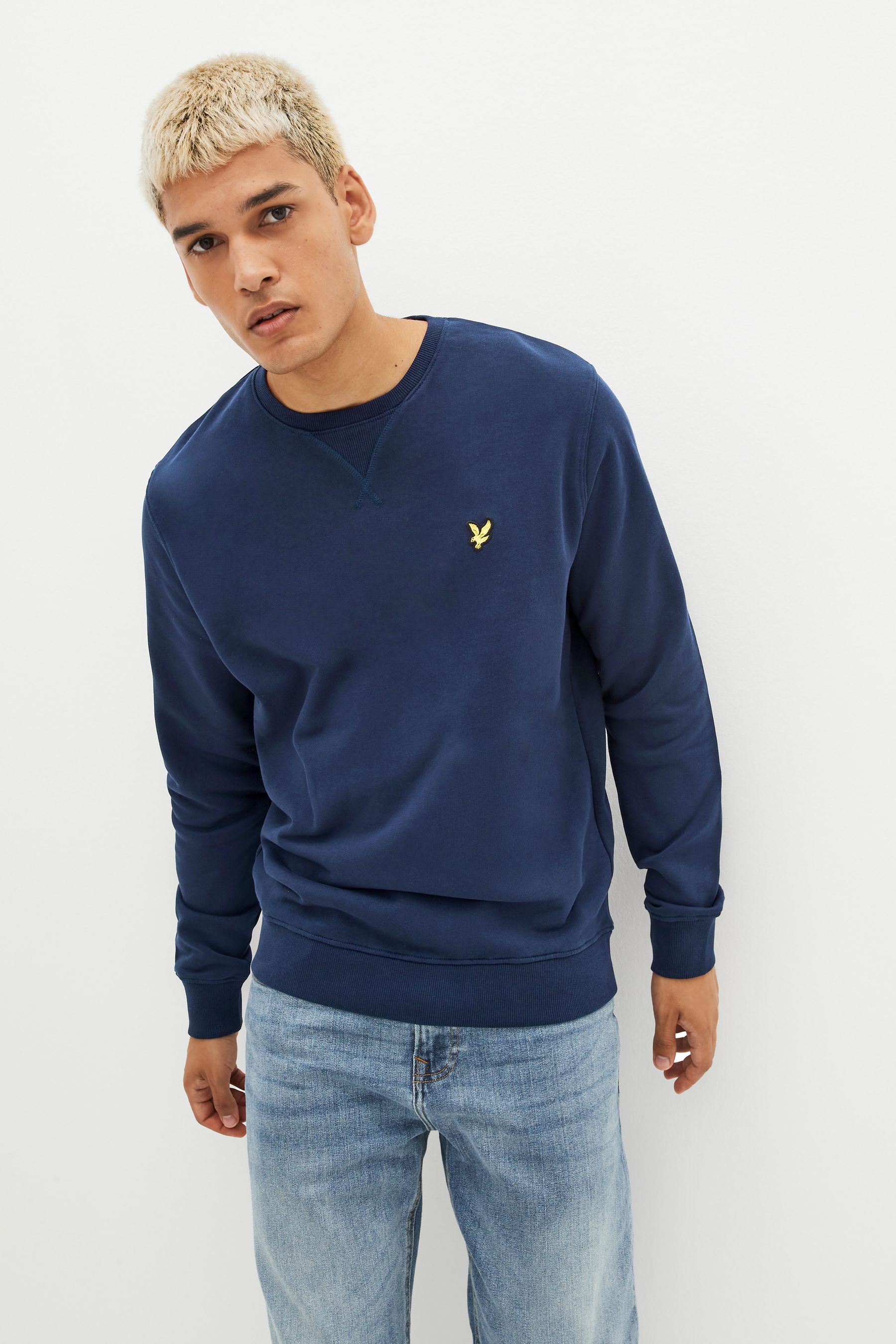 Lyle and scott best sale crew neck sweatshirt navy