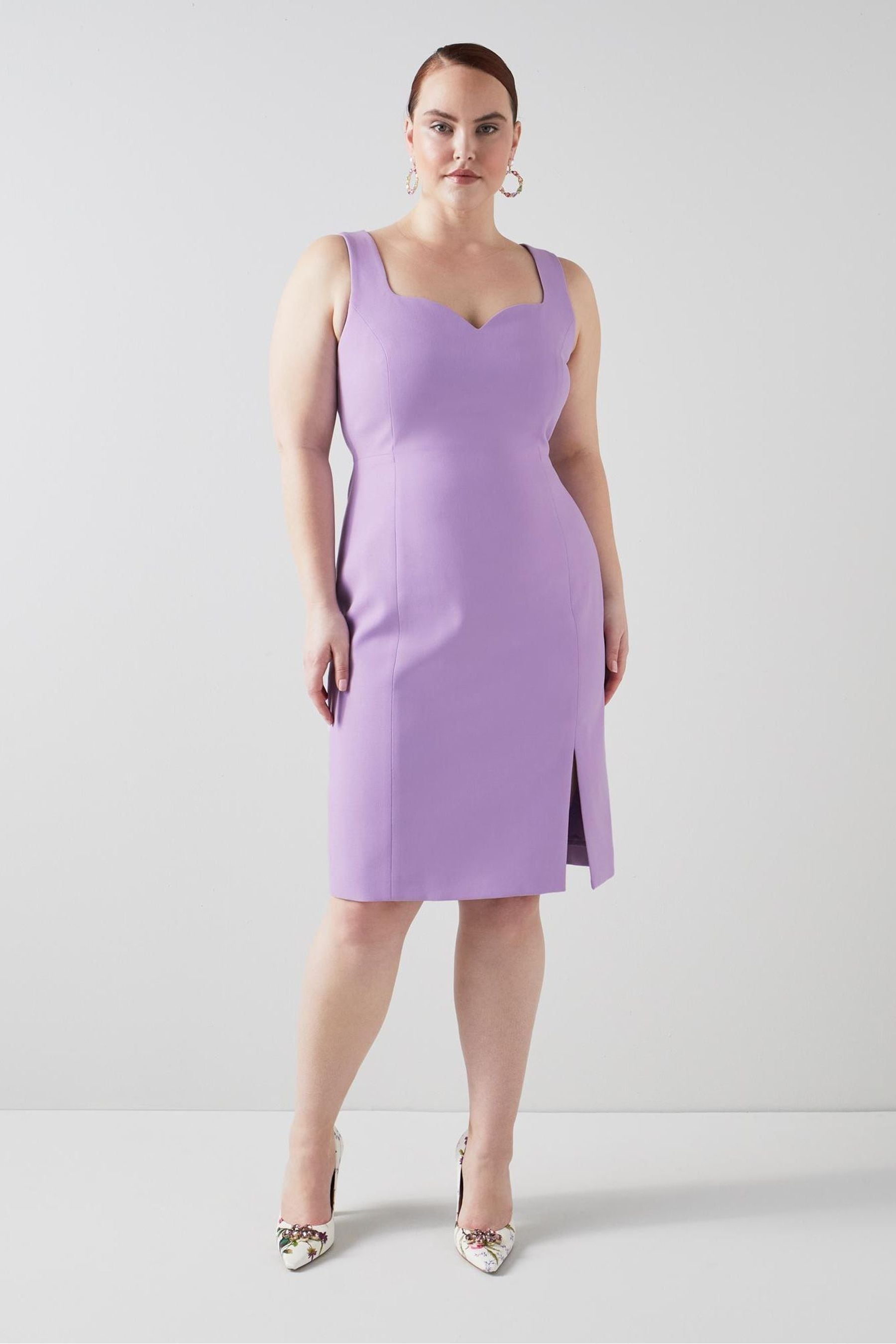 Buy LK Bennett Royal Ascot X LKB Lilac Purple Adele Recycled Crepe Shift Dress from Next Luxembourg