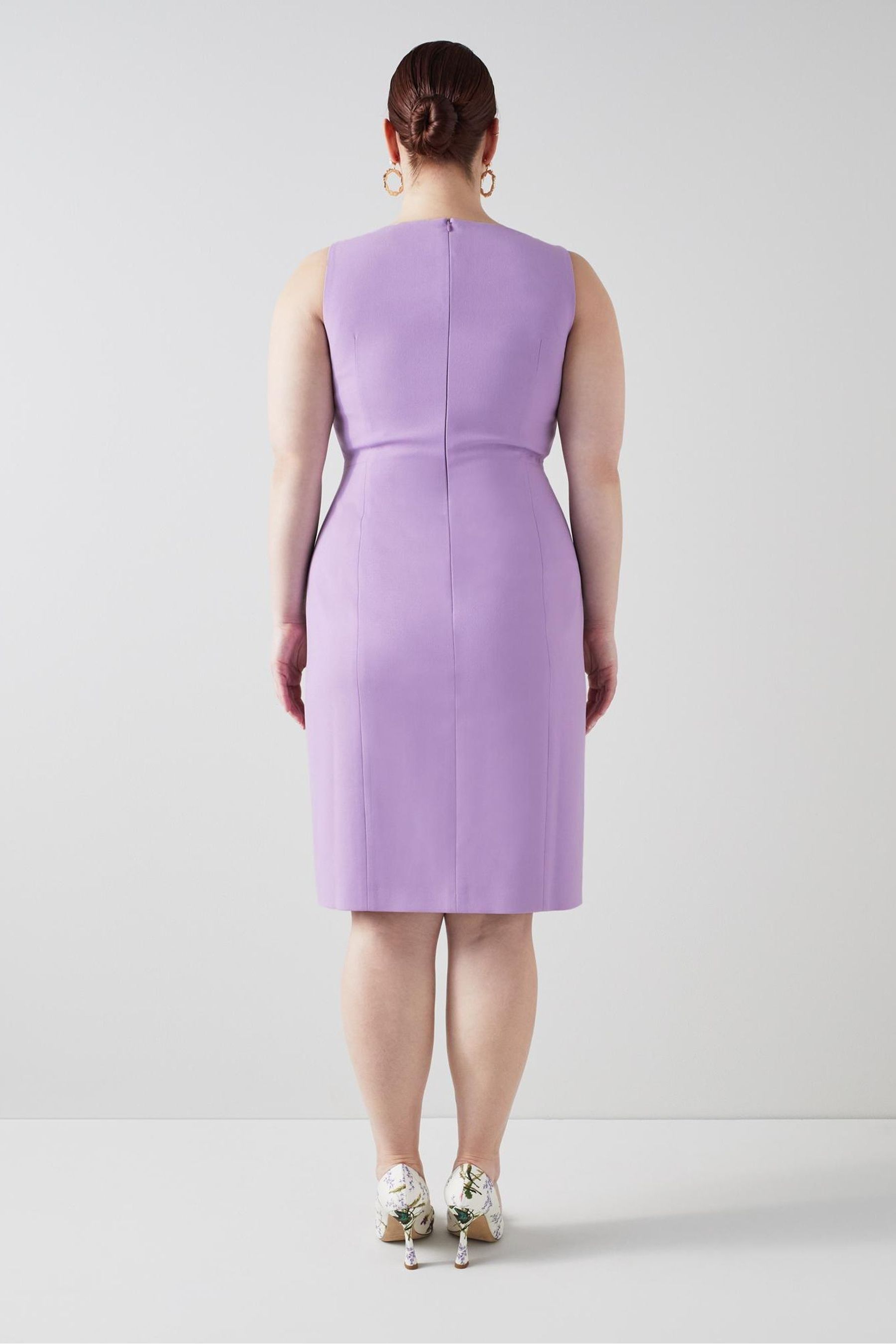 Buy LK Bennett Royal Ascot X LKB Lilac Purple Adele Recycled Crepe Shift Dress from Next Luxembourg