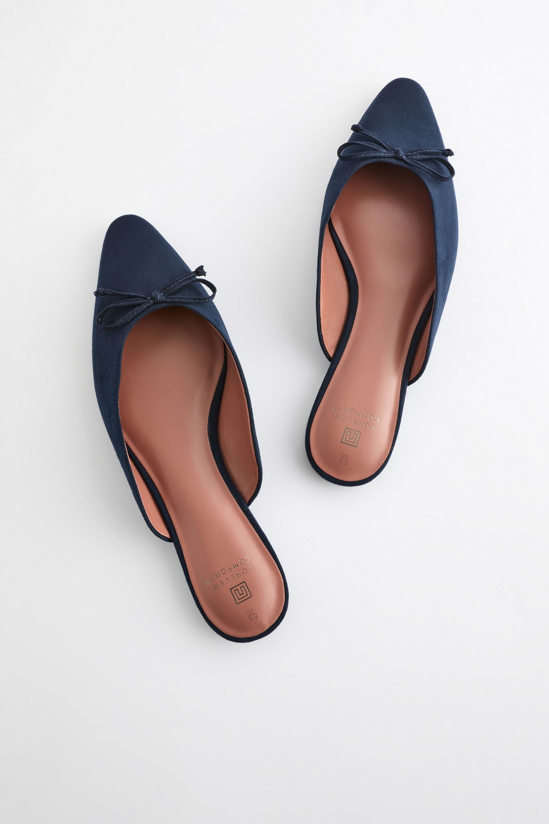 Buy Navy Forever Comfort Bow Mules from the Next UK online shop