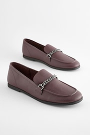 Burgundy Red Forever Comfort Round Toe Slim Chain Loafers - Image 6 of 11