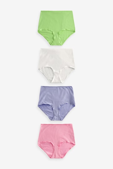 Pink/Lilac/Green/White Full Brief Cotton Rich Knickers 4 Pack