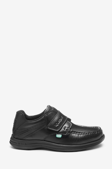 Kickers Youth Reasan Strap Leather Black Shoes