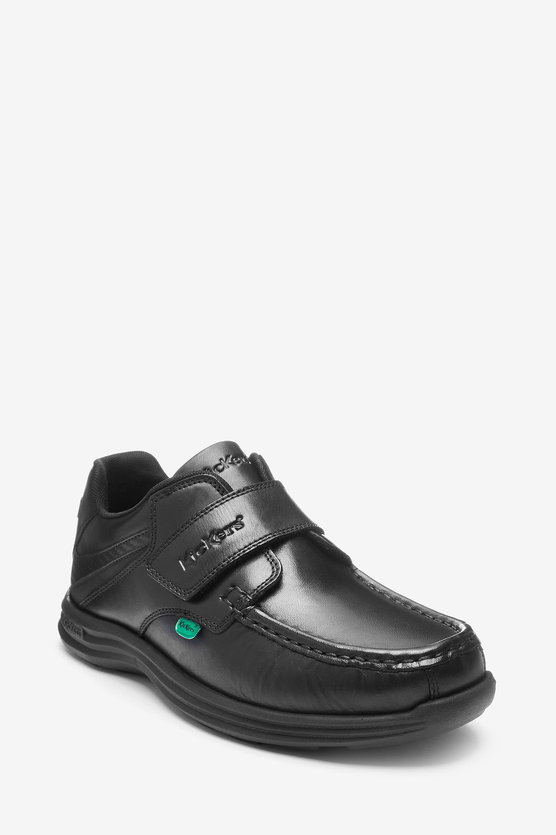 Buy Kickers Black Youth Reasan Strap Leather Shoes from Next Luxembourg