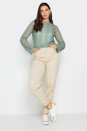 Long Tall Sally Green Pointelle Stitch Jumper - Image 2 of 4