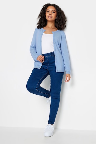 M&Co Blue Petite Knitted Button Down Cardigan