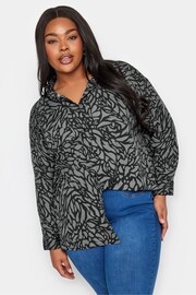 Yours Curve Grey Swirl Print Shirt - Image 1 of 8