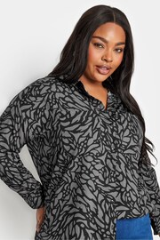 Yours Curve Grey Swirl Print Shirt - Image 4 of 8