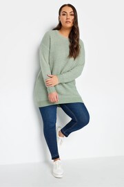 Yours Curve Sage Green Essential Knitted Jumper - Image 3 of 4
