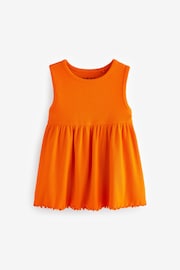 Orange Peplum Ribbed Vest (3mths-7yrs) - Image 1 of 7