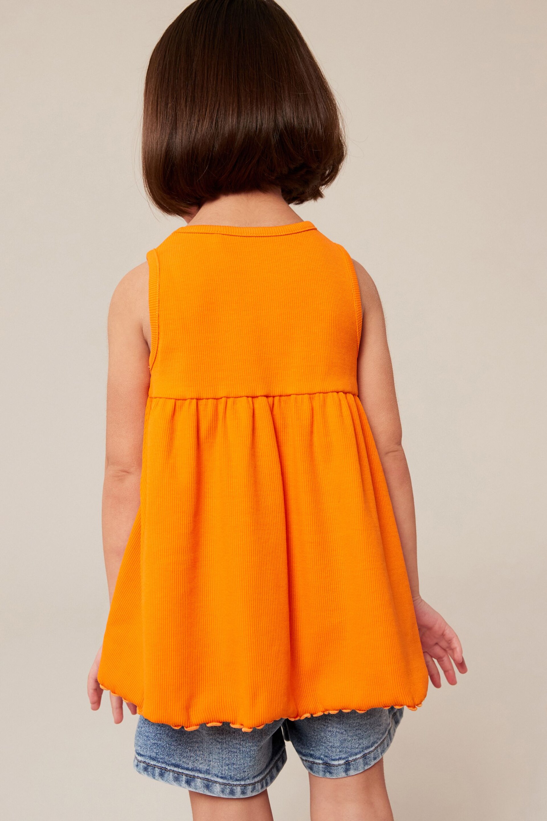 Orange Peplum Ribbed Vest (3mths-7yrs) - Image 3 of 7