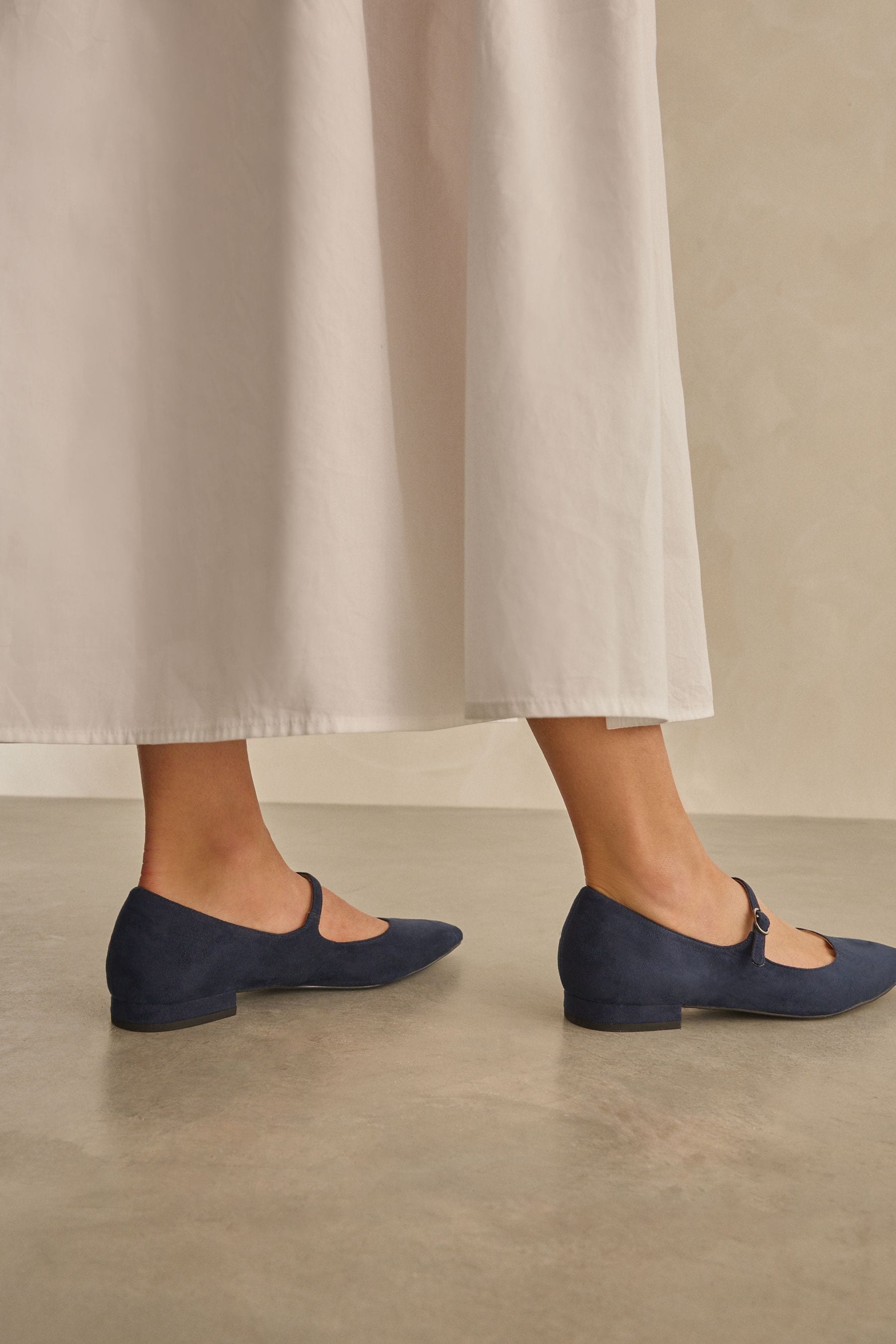 Buy Navy Blue Forever Comfort Point Toe Mary Jane Shoes from Next Malta