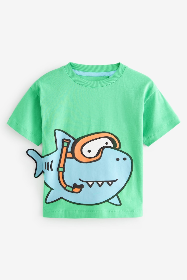 Blue/Green 100% Cotton Short Sleeve Character T-Shirts 3 Pack (3mths-7yrs) - Image 1 of 1